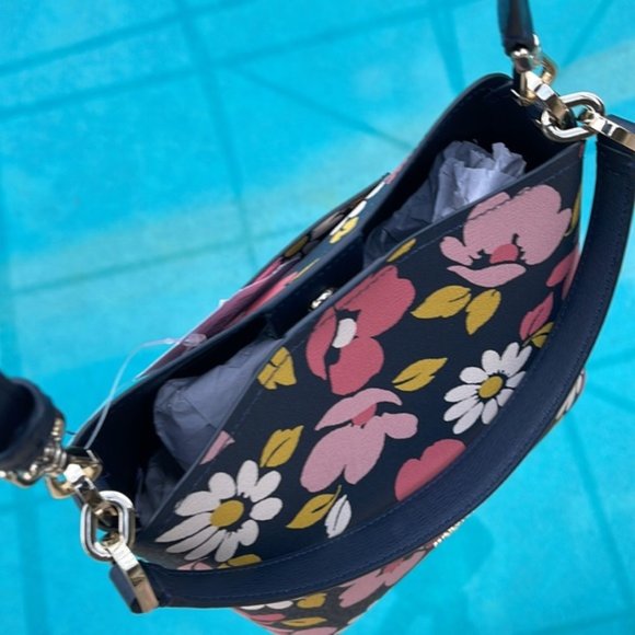 Kate Spade Darcy Small Bucket Bag Road Trip Floral Blue Multi - Picture 7 of 16